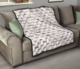 Mustache Beard Pattern Print Design 05 Premium Quilt