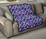 Eggplant Pattern Print Design 03 Premium Quilt