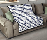 Anchor Rope Nautical  Pattern Premium Quilt