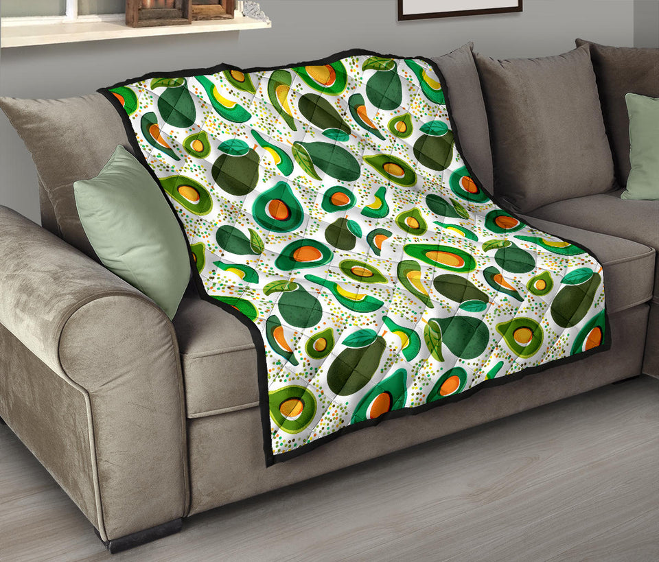 Avocado Design Pattern Premium Quilt
