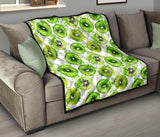 Watercolor Kiwi Pattern Premium Quilt
