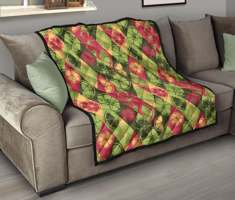 Cool Geometric Lime Pattern Premium Quilt
