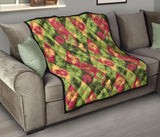 Cool Geometric Lime Pattern Premium Quilt