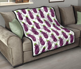 Eggplant Pattern Print Design 01 Premium Quilt