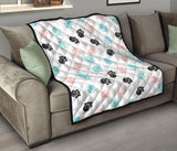 Dog Paws Pattern Print Design 04 Premium Quilt