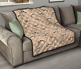 Cute Raccoon Heart Pattern Premium Quilt
