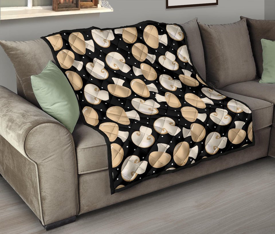 Champignon Mushroom Pattern Premium Quilt