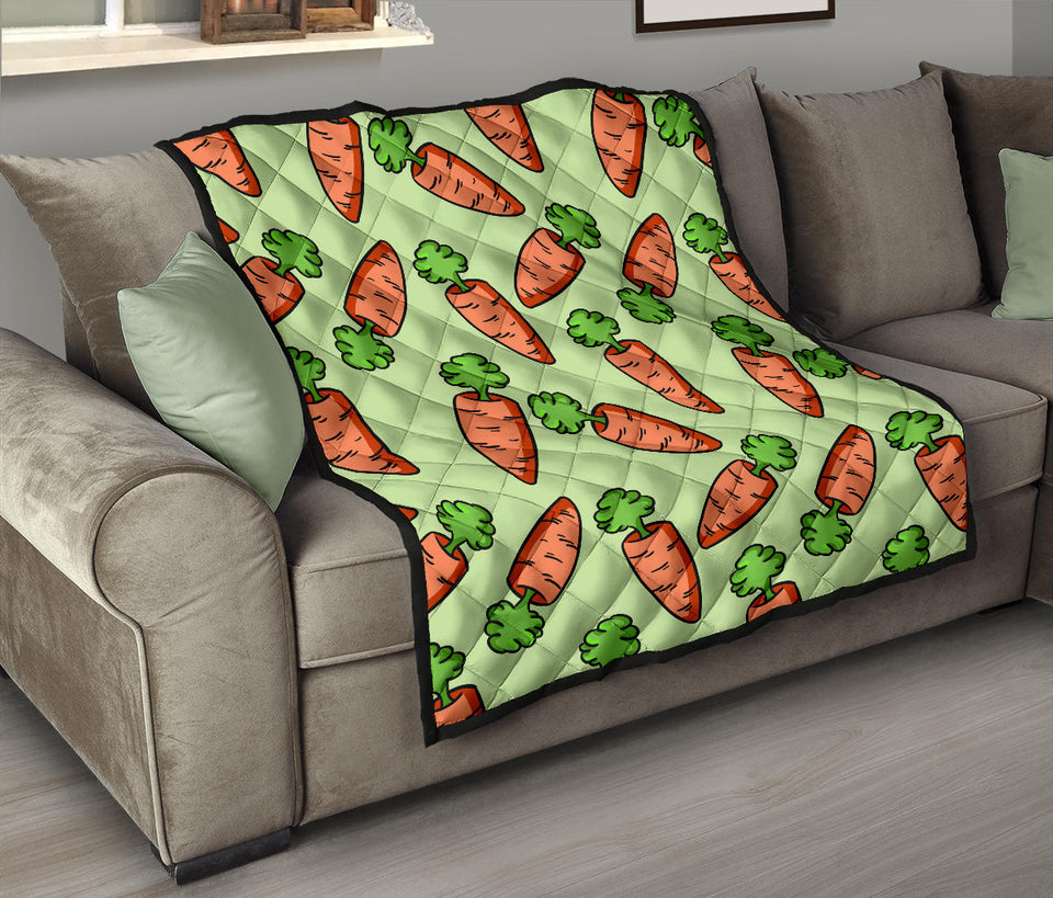Carrot Pattern Print Design 05 Premium Quilt