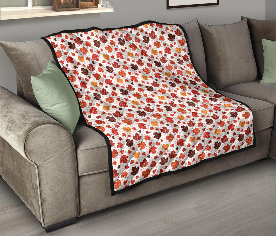 Colorful Maple Leaf Pattern Premium Quilt