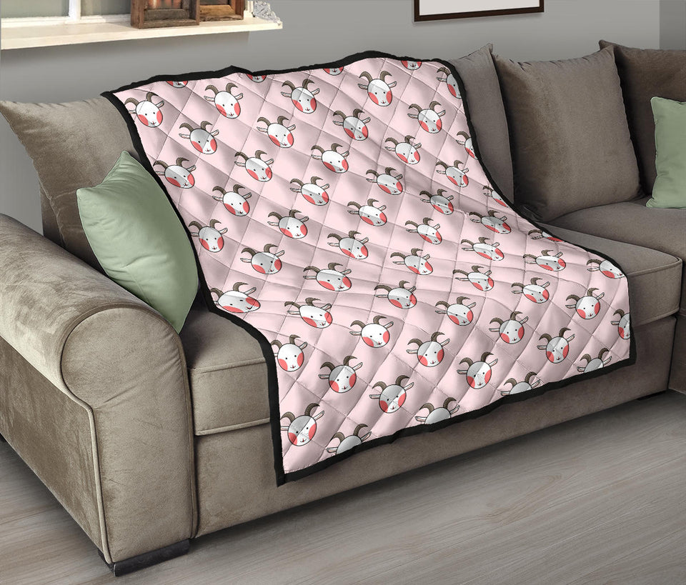 Cute Goat Pattern Premium Quilt
