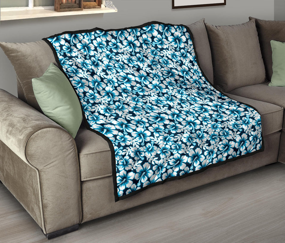 Hibiscus Pattern Print Design 04 Premium Quilt