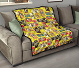 Camera Pattern Print Design 02 Premium Quilt