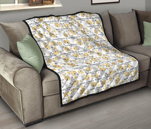Golden Retriever Pattern Print Design 04 Premium Quilt