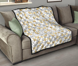 Golden Retriever Pattern Print Design 04 Premium Quilt