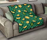 Durian Pattern Green Background Premium Quilt