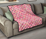 Pink Donut Glaze Candy Pattern Premium Quilt