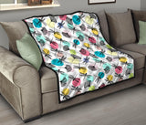 Dragonflies Ginkgo Leaves Pattern Premium Quilt