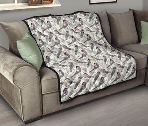 Pigeon Pattern Print Design 04 Premium Quilt