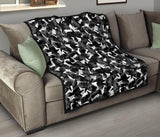 Crow Illustration Pattern Premium Quilt