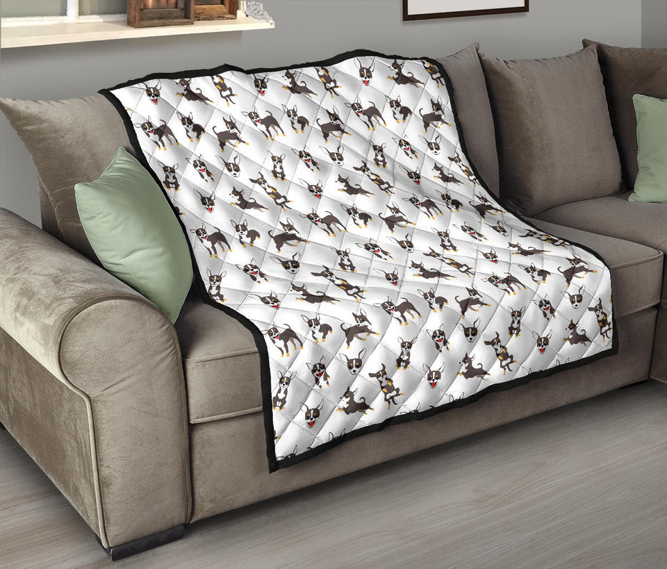 Chihuahua Dog Pattern Premium Quilt