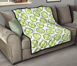 Cucumber Slices Pattern Premium Quilt