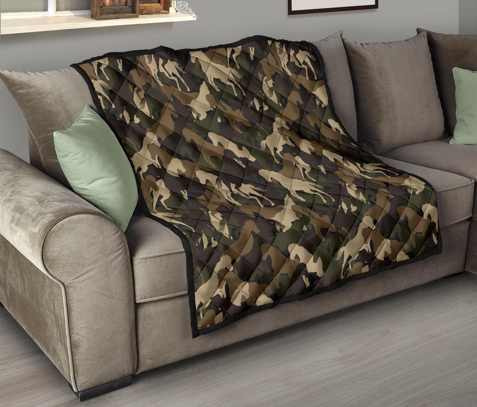 Horse Camo Camouflage Pattern Premium Quilt.