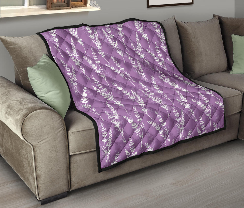 Lavender Flowers Purple Pattern Premium Quilt