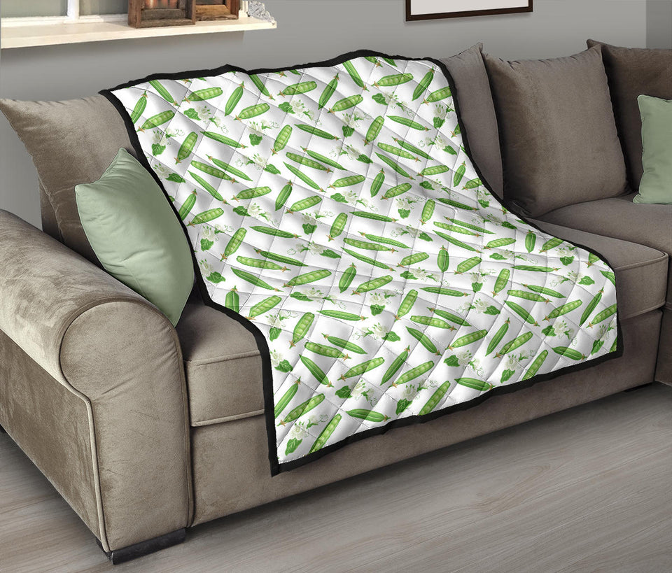 Green Peas Pattern Print Design 04 Premium Quilt