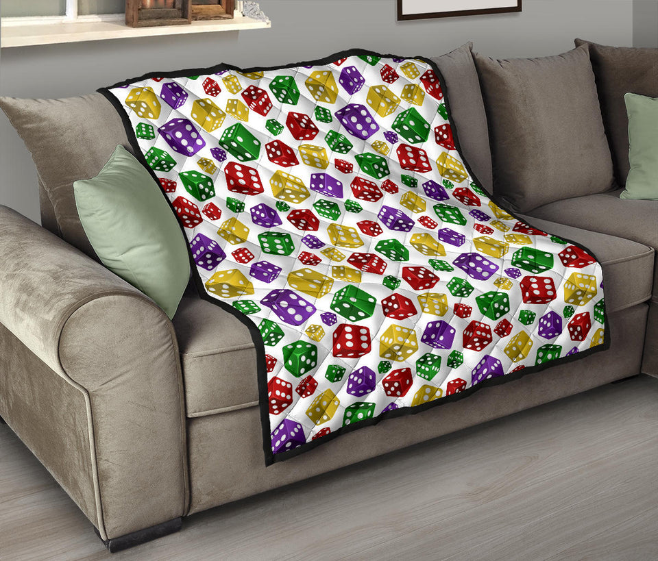 Dice Pattern Print Design 03 Premium Quilt