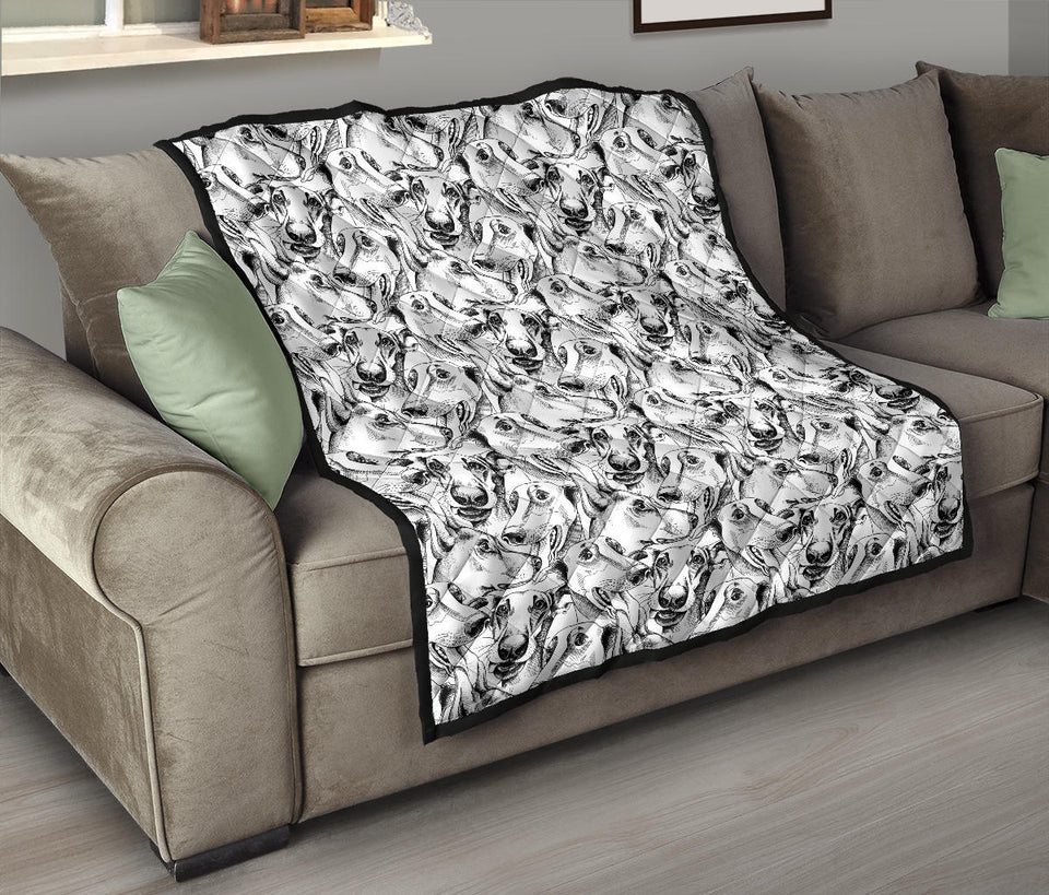 Greyhound Pattern Print Design 01 Premium Quilt