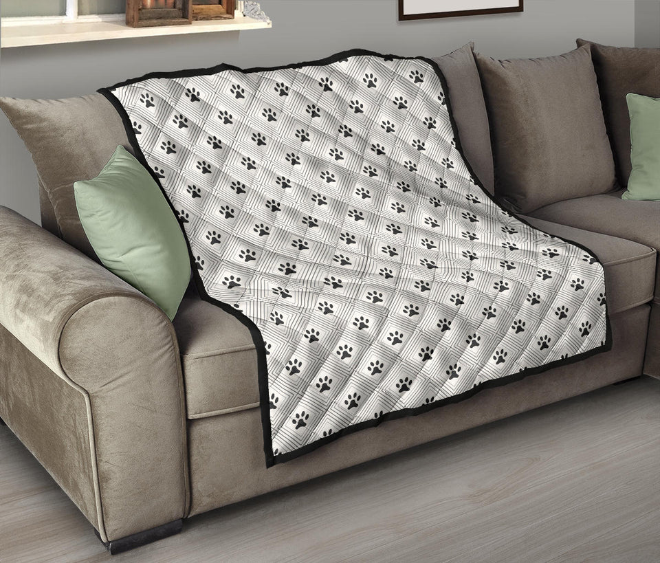 Dog Paws Pattern Print Design 03 Premium Quilt