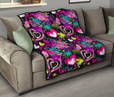 Heart Dot Wave Star Creative Design Pattern Premium Quilt