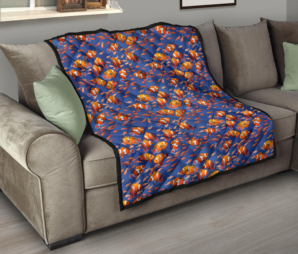 Clown Fish Pattern Print Design 04 Premium Quilt