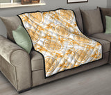 Hand Drawn Orange Fruit Pattern Premium Quilt