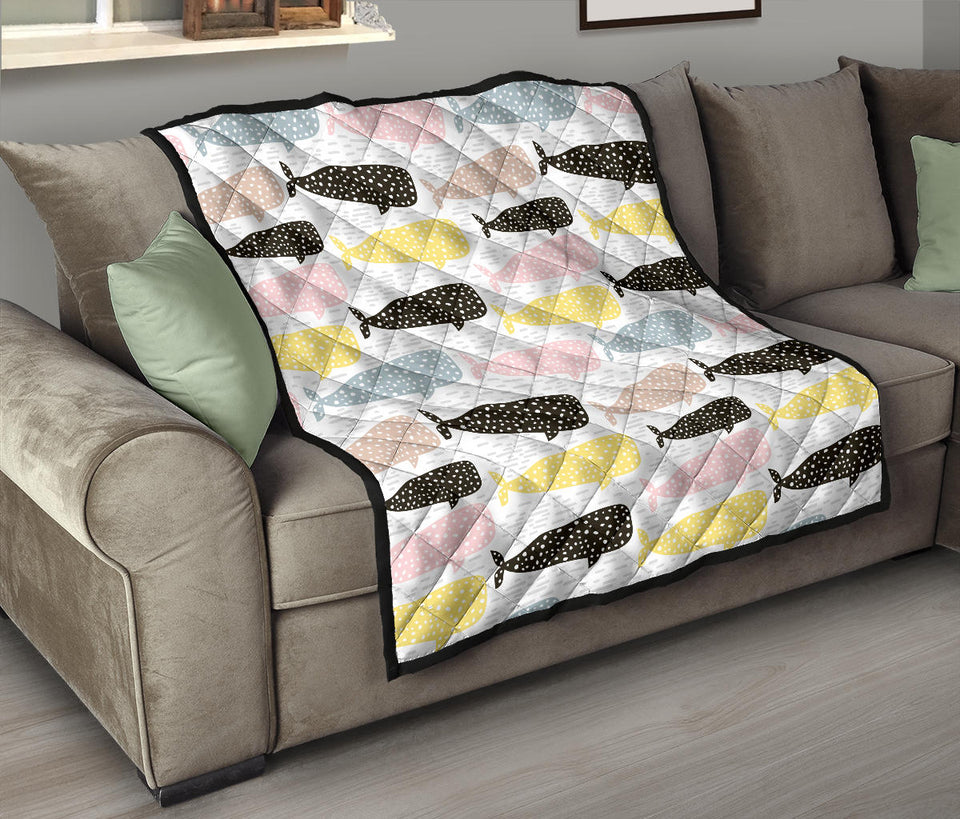 Whale Dot Pattern Premium Quilt