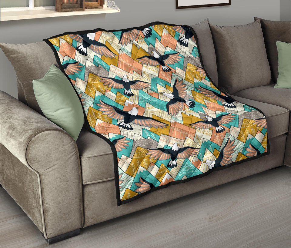 Eagle Pattern Print Design 02 Premium Quilt