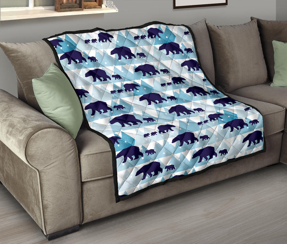 Polar Bear Winter Snow Pattern Premium Quilt