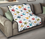 Colorful Helicopter Pattern Premium Quilt