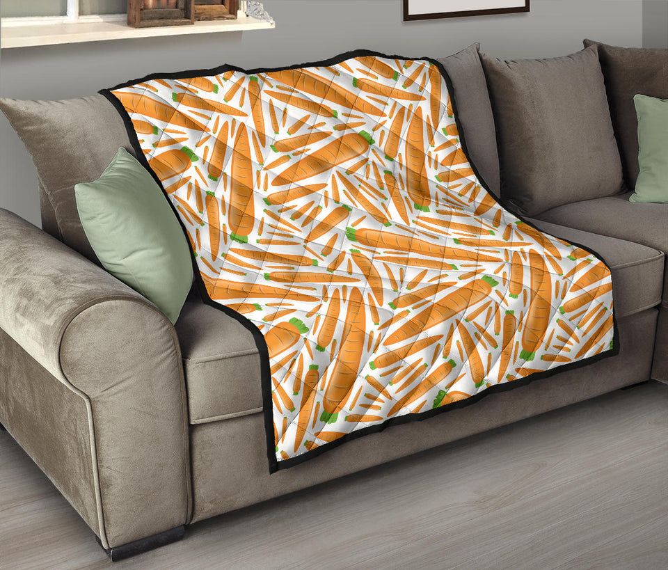 Carrot Pattern Print Design 02 Premium Quilt
