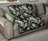 Japanese Crane Ornament Elements Premium Quilt
