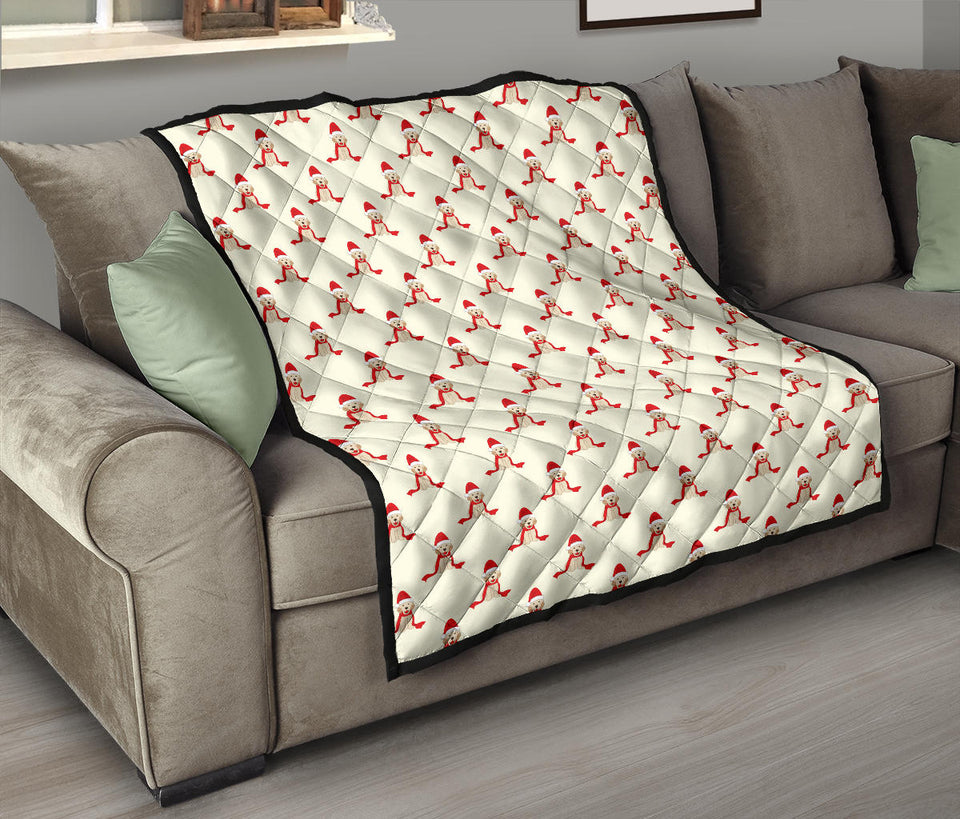 Golden Retriever Pattern Print Design 01 Premium Quilt