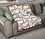 Boomerang Australian Aboriginal Ornament Pattern Premium Quilt