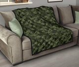 Digital Green Camo Camouflage Pattern Premium Quilt