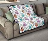 Cute Owl Pattern Premium Quilt