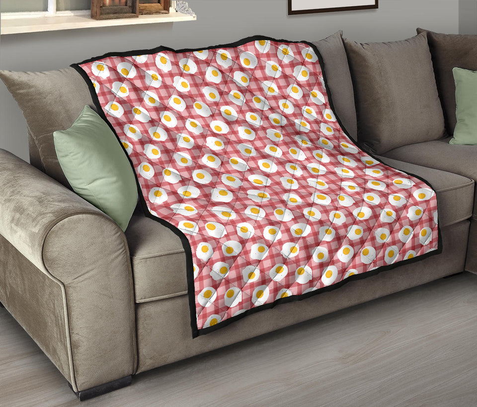 Fried Eggs Pattern Print Design 03 Premium Quilt