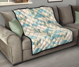 Bonsai Bamboo Stork Japanese Pattern Cream Theme Premium Quilt