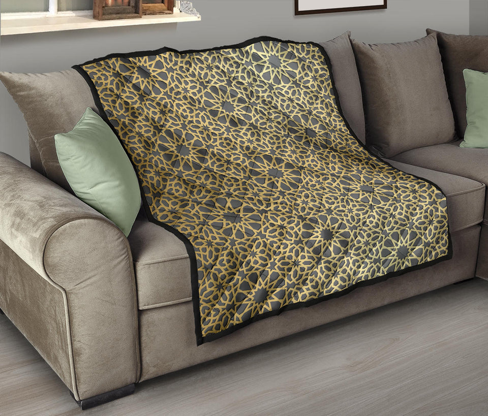 Arabic Star Gold Pattern Premium Quilt