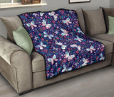 Colorful Butterfly Flower Pattern.Eps Premium Quilt