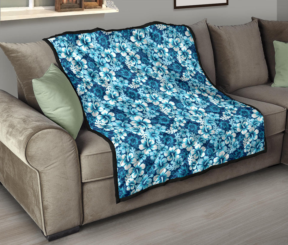 Hibiscus Pattern Print Design 03 Premium Quilt