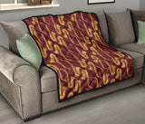 Hand Drawn Gold Saxophone Red Background  Premium Quilt